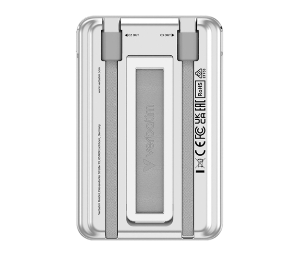 Verbatim Charge 'n' Go 2C Magnetic Wireless Charging 5000mAh Silver - 1484102 - zdjęcie 3